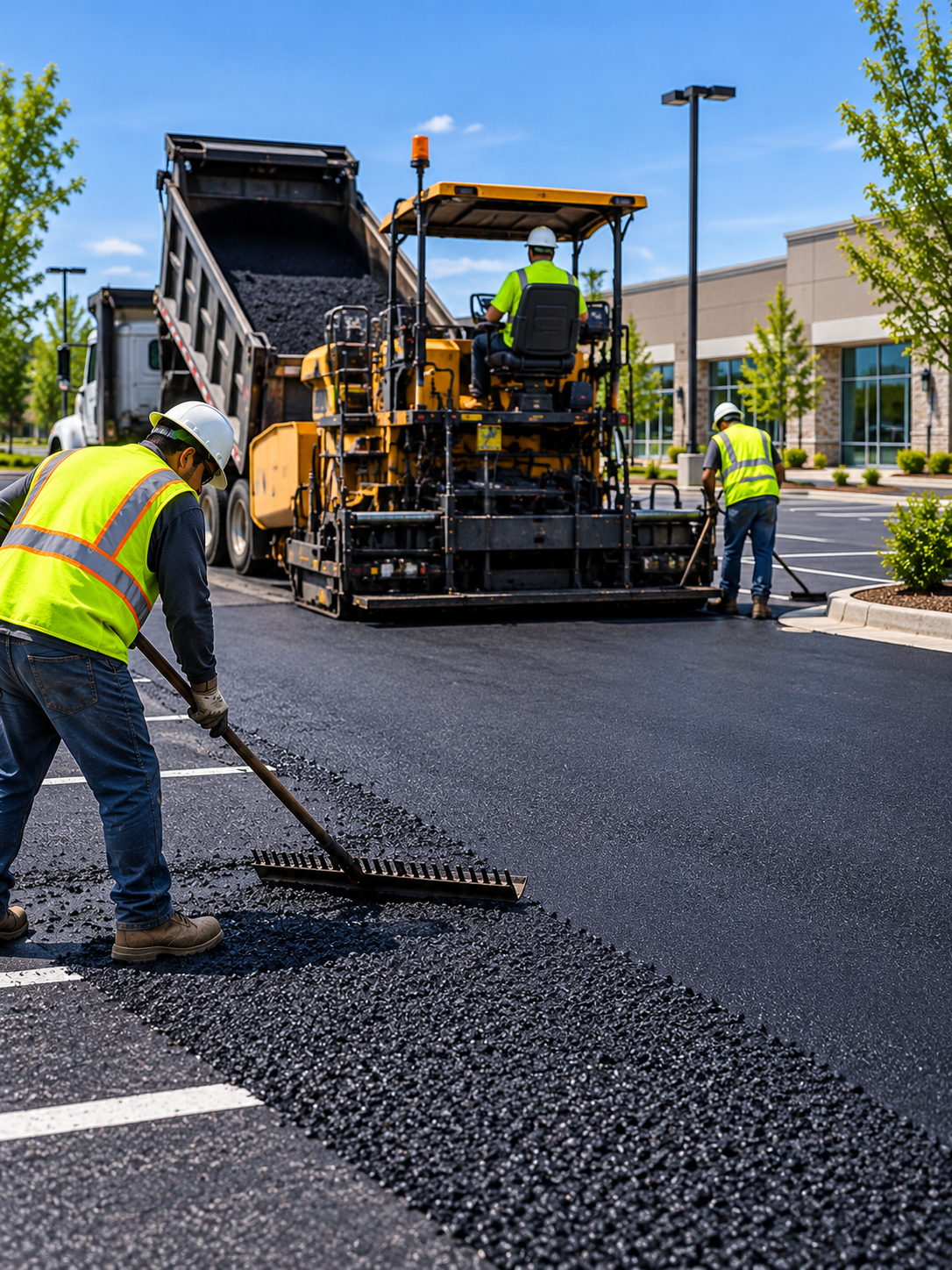 Commercial Parking Lot Paving Crew