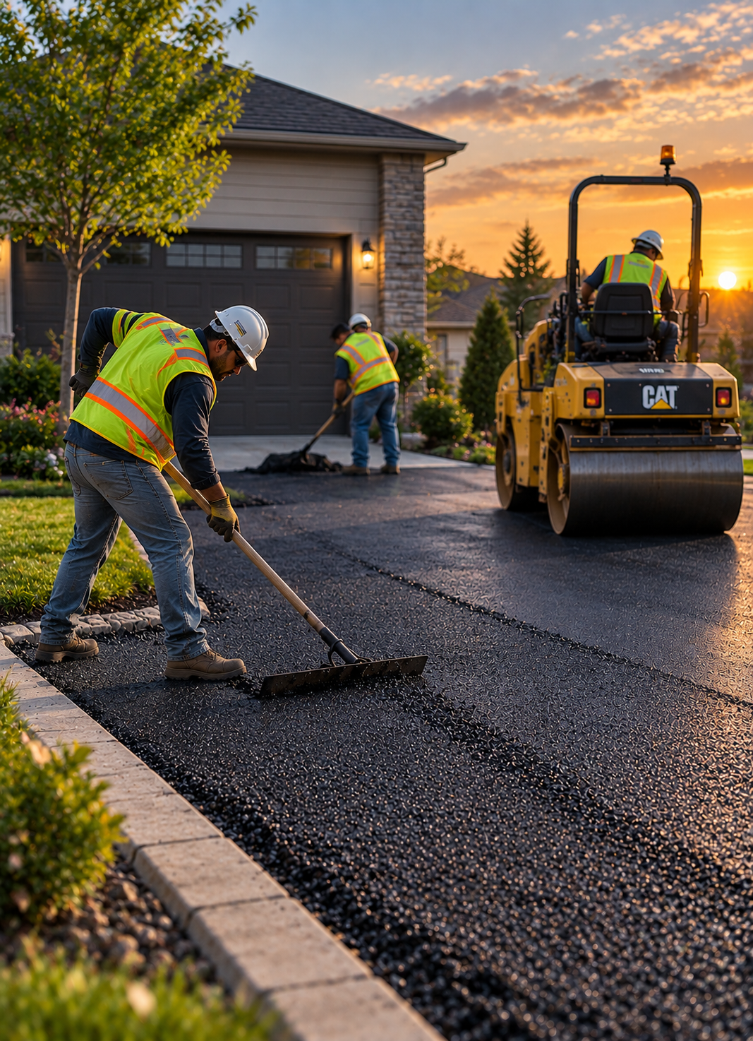 Golden Hour Driveway Paving Crew