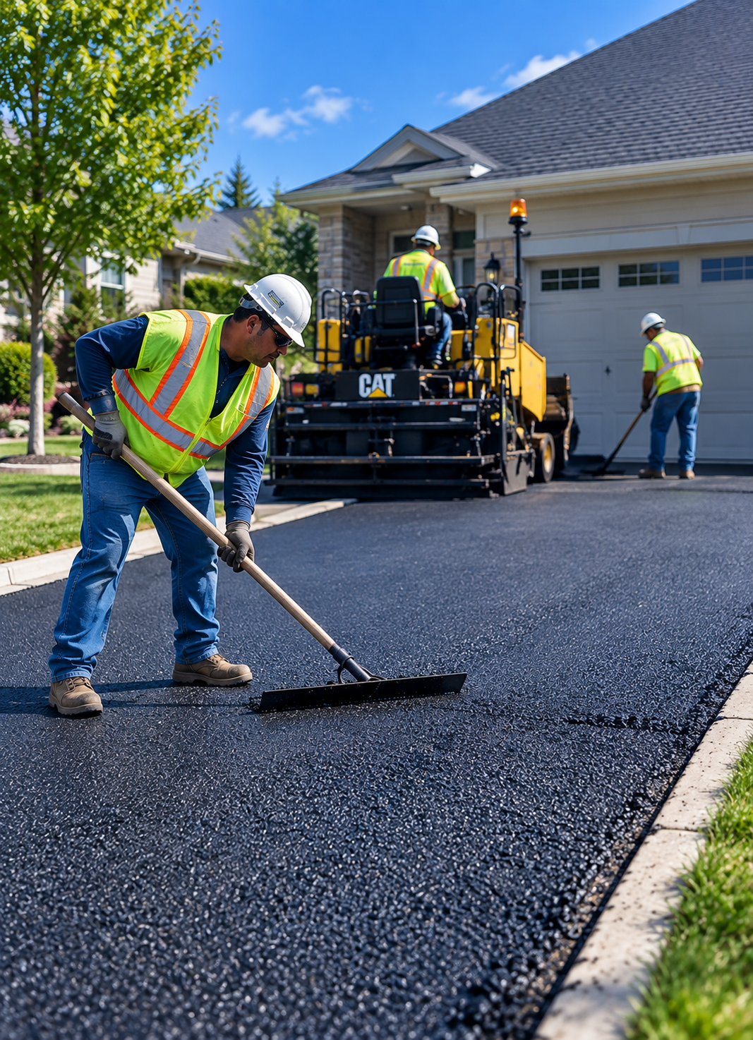 Residential Driveway Paving in Progress